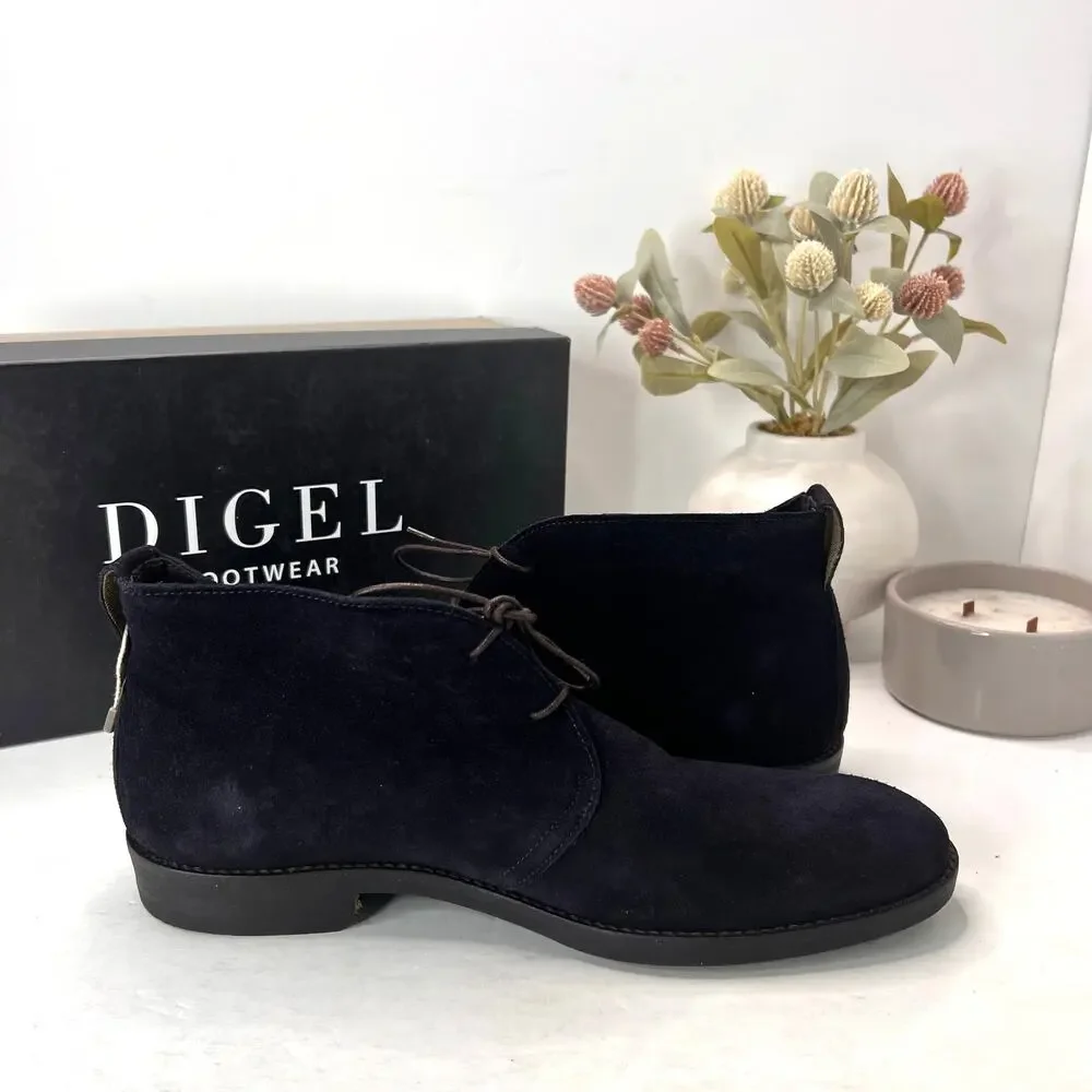 Digel Footwear Stanford Suede Chukka Boot Lace Up 1219792 Navy Blue Men 10/EU44